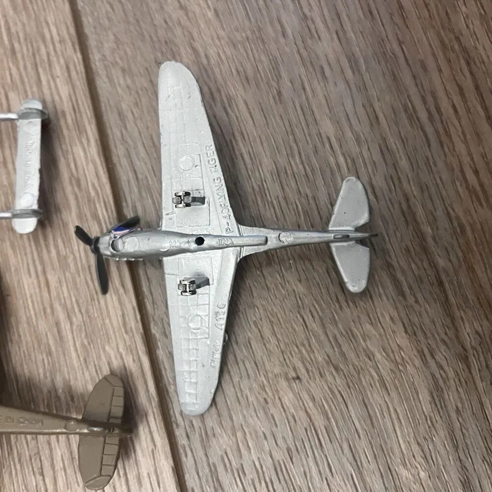 Vintage Metal Toy Airplanes Lot Of 8 - Flying Tiger P-38 Lightning Messerschmitt